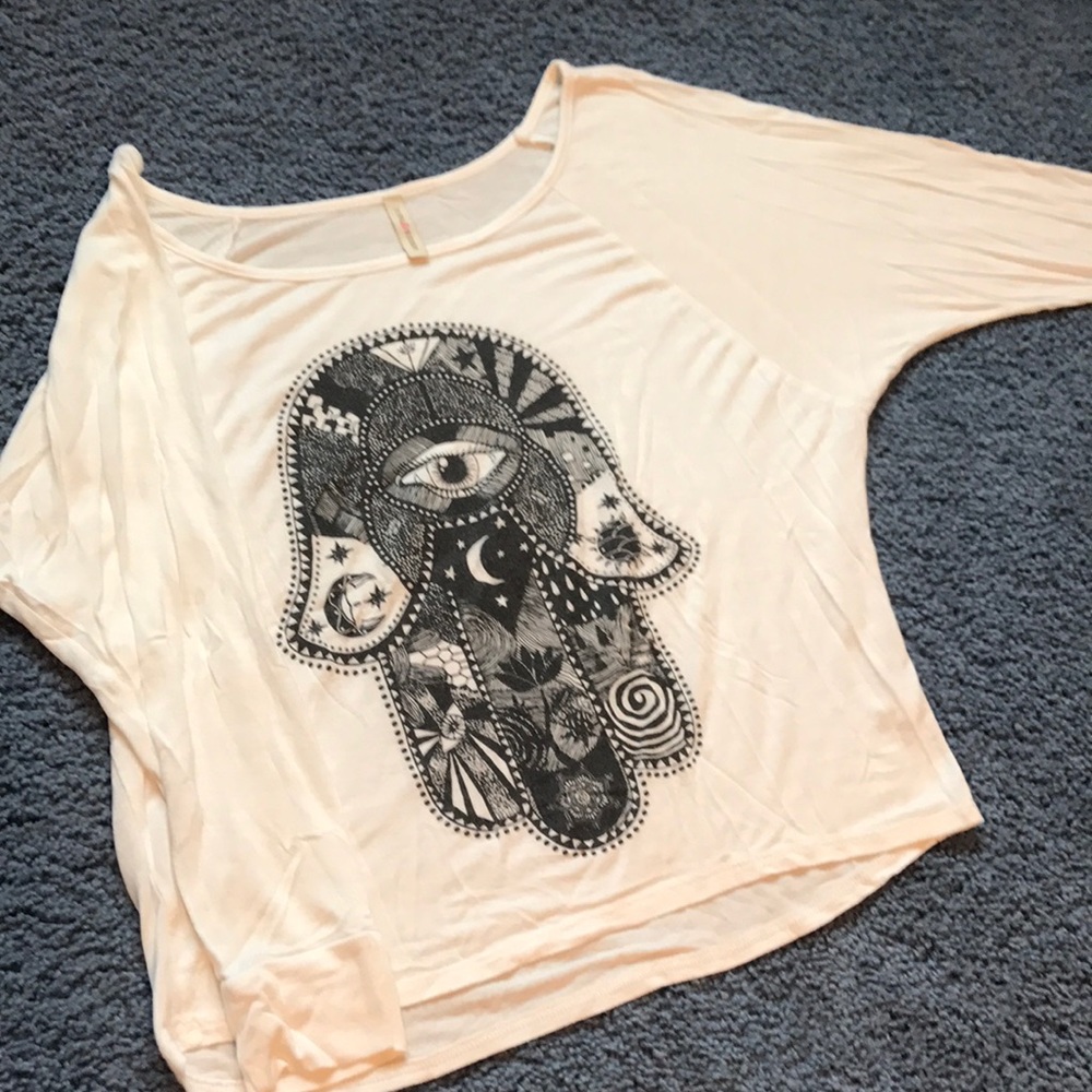 Hamsa Black and White Long Sleeve Tee